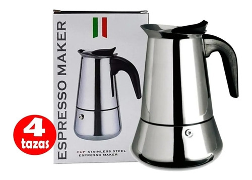 Cafetera Espresso Maker Italiana 4 Tazas Acero Inoxidable