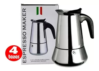 Cafetera Espresso Maker Italiana 4 Tazas Acero Inoxidable