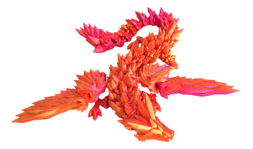 Figura Decorativa De Dragón Impresa En 3d, Dragón Rojo
