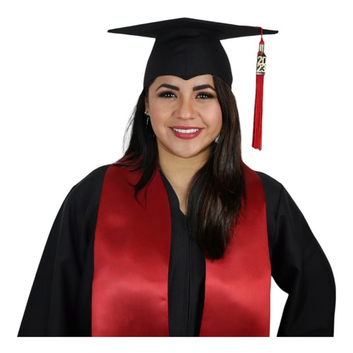 Pack 2 Sets De Toga Birrete Negro Graduación + Estola + Dije | Envío gratis