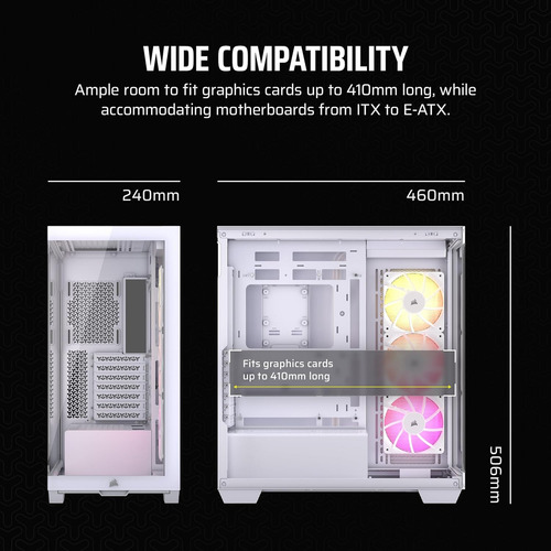 Gabinete Corsair Icue Link 3500x Rgb Midi-tower 3vent Blanco