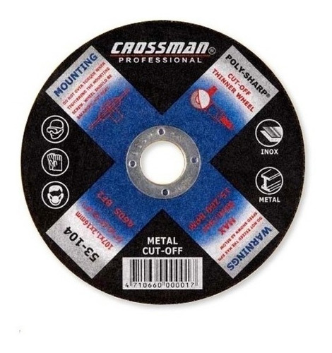 Disco Cortar Crossman 180 X 1,6 X 22,2 Mm # 53-107