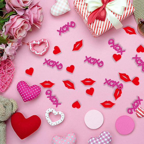 2 X 6x100 Piezas Confeti De Corazón Confeti De 2 Piezas
