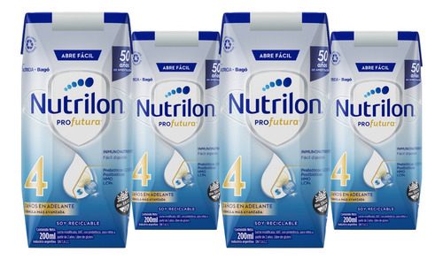 Nutrilon Leche Fórmula Líquida Profutura 4 Brick 200ml X96un