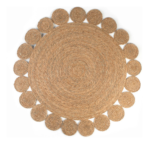 Alfombra Yute Redonda Living Decoracion 120 Cm Green Bazar Ancho 1.2 M Color Marrón Claro Largo 1.2 M