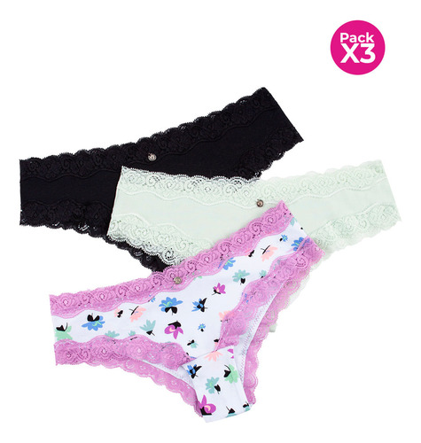 Lili Pink Panty Hipster En Algodón Paquete X3 489a Panty Paq