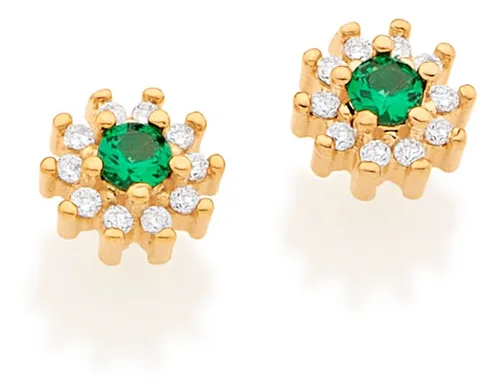 comprar Brinco Zircônias Branco Com Verde-525721-rommanel