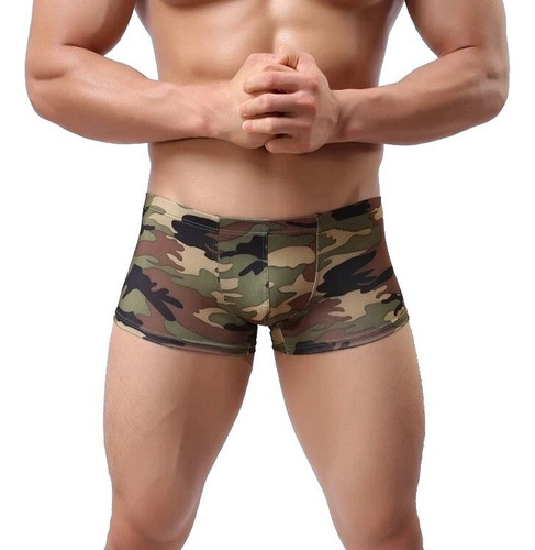 Ropa Interior Hombre Boxer Licra Suave Camuflaje Militar