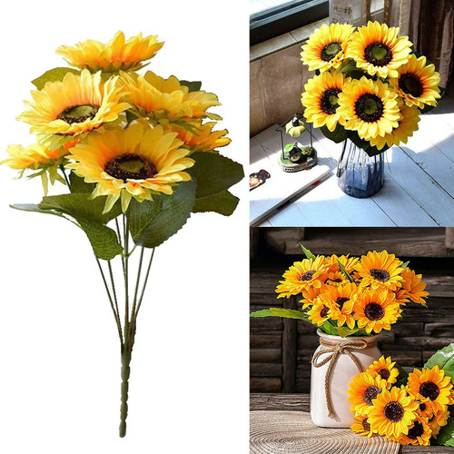 Girasol Artificial, Regalo, Decoración Del Hogar, Color Amar