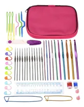 Comprar Set Crochet 22 Agujas Crochet Con Estuche Y Accesorios Color Rosa