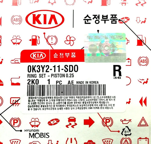 Anillos Kia Rio 1.5 Stylus Korea Std 025 050 075 1.0 Tienda