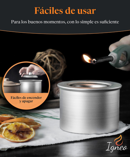 Fogonero De Mesa Bioetanol Portatil Redondo Decorativo Hogar