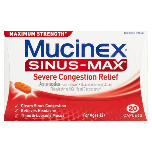 Mucinex Seno-max Cortar El Alivio De La Congestión De 20