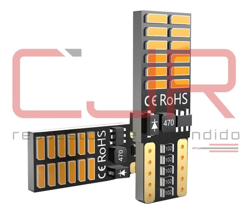 Lampara T10 Posición Patente Interior Canbus 24 Leds Ambar