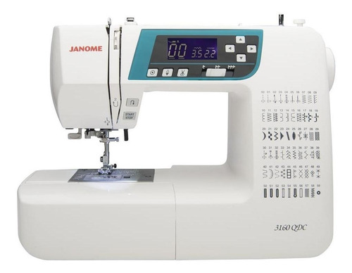 Máquina de costura reta Janome 3160QDC portátil branca 110V/220V