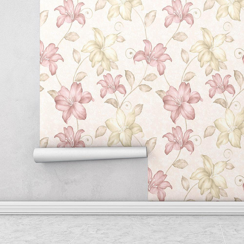 Papel De Parede Laminado Floral Verde Musgo Para Quarto