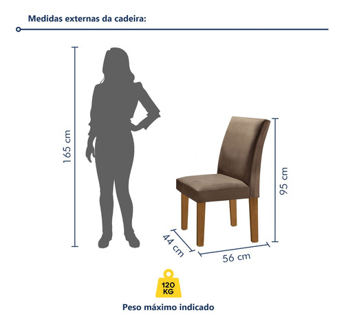 Conjunto Sala De Jantar Mesa Tampo Mdf 6 Cadeiras Espanha