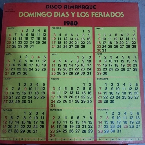 Vinilo Domingo Y Los Dias Feriados Disco  Almanaque 1980 Rn2