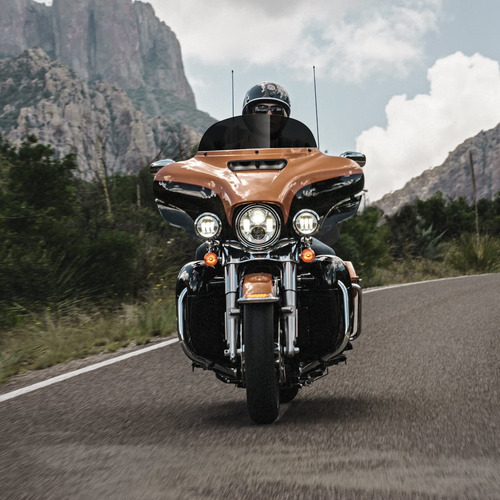 Parabrisas Redondo 17.8 Cm Para Harley Davidson Touring Negr