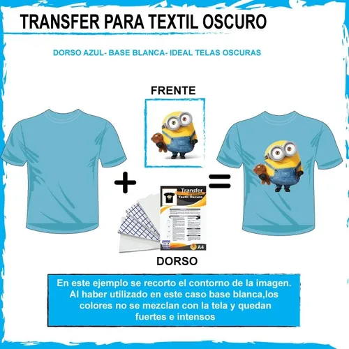 Papel Transfer Para Estampar Tela Oscura A4 X 10 Hojas
