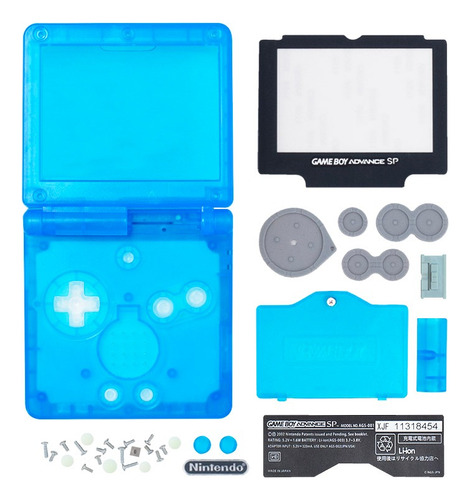 Carcasa Para Game Boy Advance (gba) Sp Azul Claro (clear)