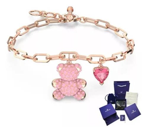 Brazalete Con Forma De Oso De Peluche De Swarovski En Oro Ro