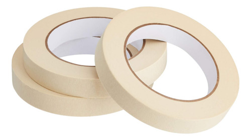 Cinta Adhesiva Básica, Paquete De 3 Rollos, Beige, 0,7 Pulga