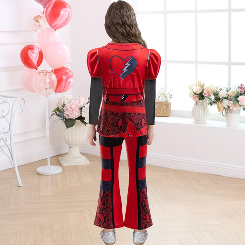 Zaisuifun Disfraz Rojo Para Niñas Rise Con Peluca, Trajes De