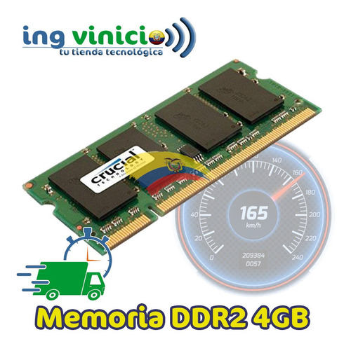 Memoria Ram Crucial Ddr2 4gb Pc2-6400 Pc800 Lapto Notebook