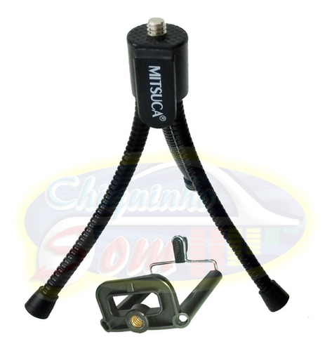 Imagem 4 de 6 de Mini Tripe Flexivel Em Aço Camera Com Suporte Para Celular