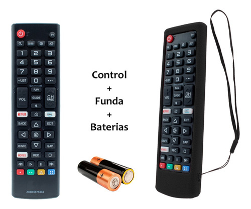 Control Remoto Para LG Smart Tv  Akb75675304 + Funda + Pila