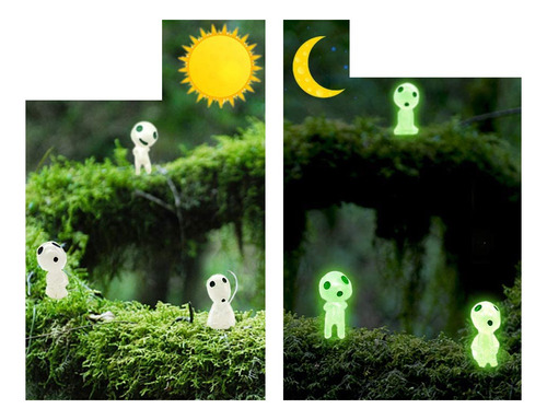9unid Mini Boneco Luminoso Princesa Mononoke Miyazaki Jardim
