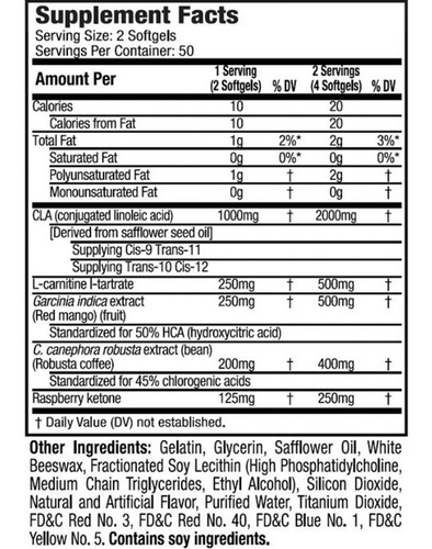 Imagen 2 de 2 de Hydroxycut Hardcore Cla Elite Muscletech Carnitina Garcinia