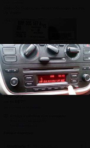 Imagem 2 de 5 de Código De Desbloqueio De Rádio Volkswagen Todos Os Modelos
