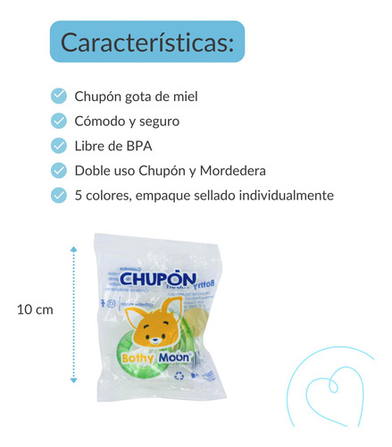 Chupon Con Miel Bothy Moon Tira Exhibidora 20 Piezas