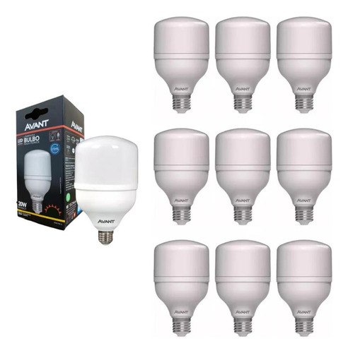 Lâmpada Led Bulbo Hp Avant 20w 3000k E27 Bivolt 10 Unidades