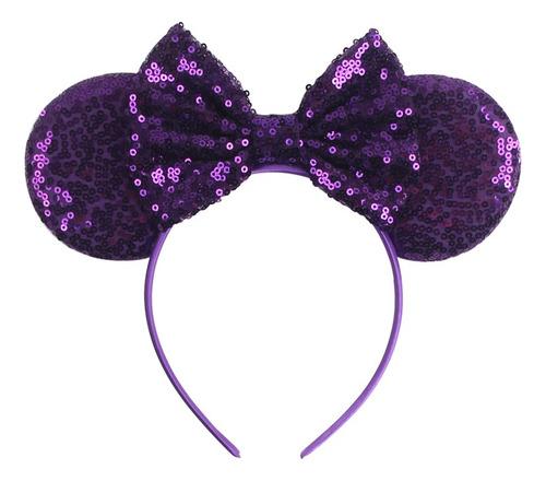 Orejas Princesa Minnie Mouse Mickey Diadema Moño Morado