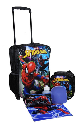 Kit Infantil Homem Aranha 3d Masculina Lancheira Estojo 2019