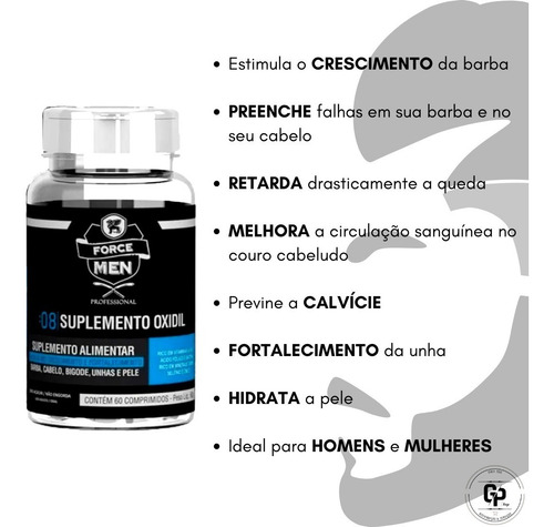 Imagem 2 de 5 de Suplemento Alimentar Oxidil Nº08 60 Capsulas Force Men