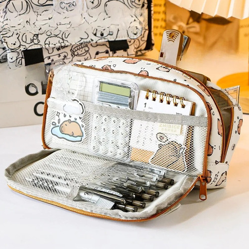1pz Lapicera Bolsa Funda Cosmetiquera Varios Compartimentos