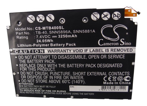 Bateria Para Tablet Motorola Xoom , Snn5881a , Mz604 , Mz601
