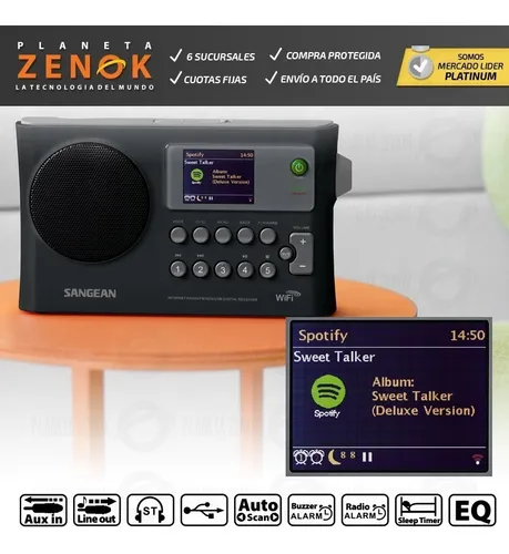 Radio Wifi Digital Sangean Spotify Bi Banda Hogar Oficina