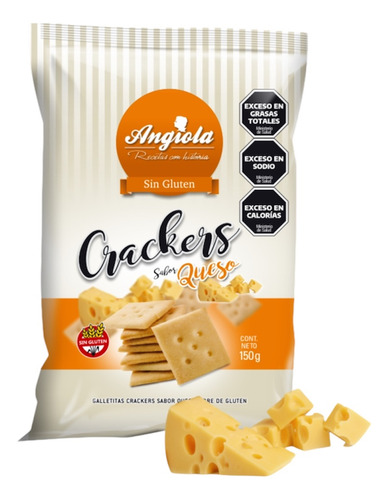Galletitas Crackers Sabor Queso Angiola Sin Tacc