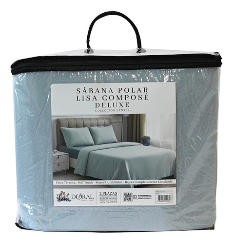 Sábanas Polar Térmicas Azul Composé King Doral