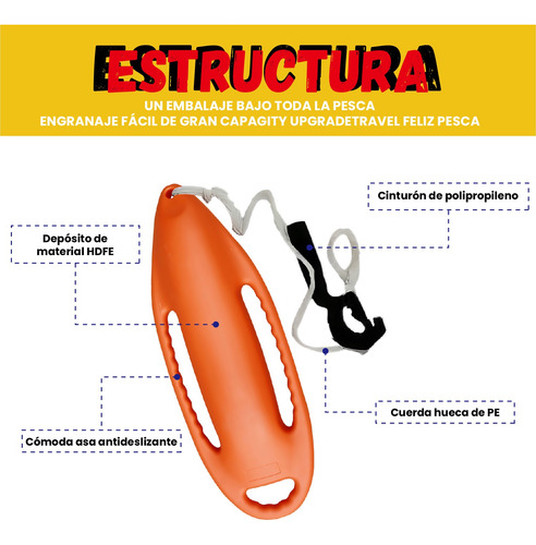 Boya Salvavidas Naranja Flotador Salvavidas