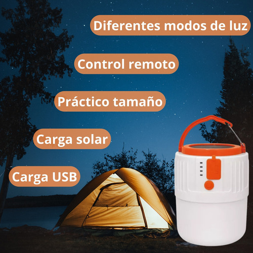 Lámpara Solar De Emergencia Campamento Cargador Usb
