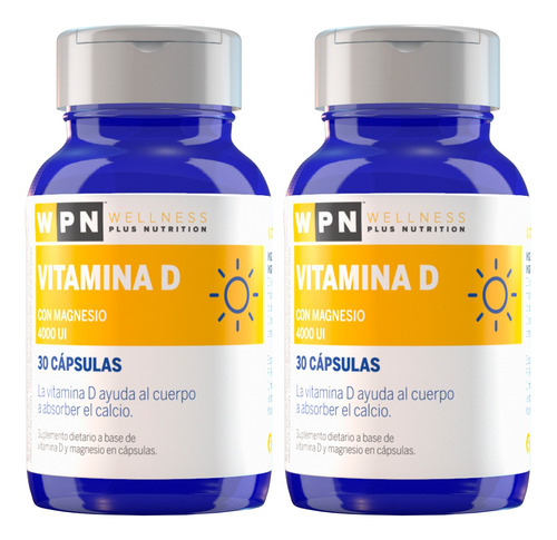 Wpn Wellness X2 Vitamina D Con Magnesio Suplemento 30c
