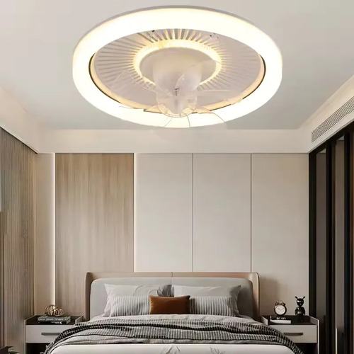 Ventilador Techo Aspas Osilatorias Con Luz 3 Tonos 50 Cm 88w Cantidad De Aspas 7 Estructura Blanco Aspas Transparente Frecuencia 60hz Material De Las Aspas Plástico