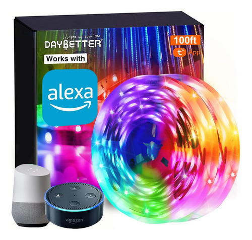 Qmx Cinta Led Daybetter Smart Wifi De 100 Pies, Controlada