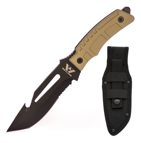 Weyland Cuchillo Tactico De Caza Con Funda Molle, Cuchillo D